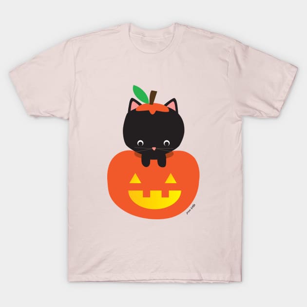 Pumpkin Cat T-Shirt by Ann Kelle